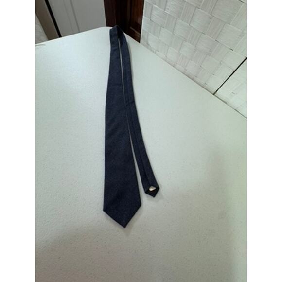 "ETIENNE AIGNER" Vintage Wool Blue Mens Tie 57" Made in USA Old Money Preppy - Picture 2 of 7
